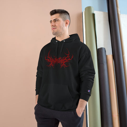 Champion Hoodie with Bold Red Graphics | Streetwear, Urban Fashion, Casual Wear, Gift for Him, Cool Graphic Hoodie