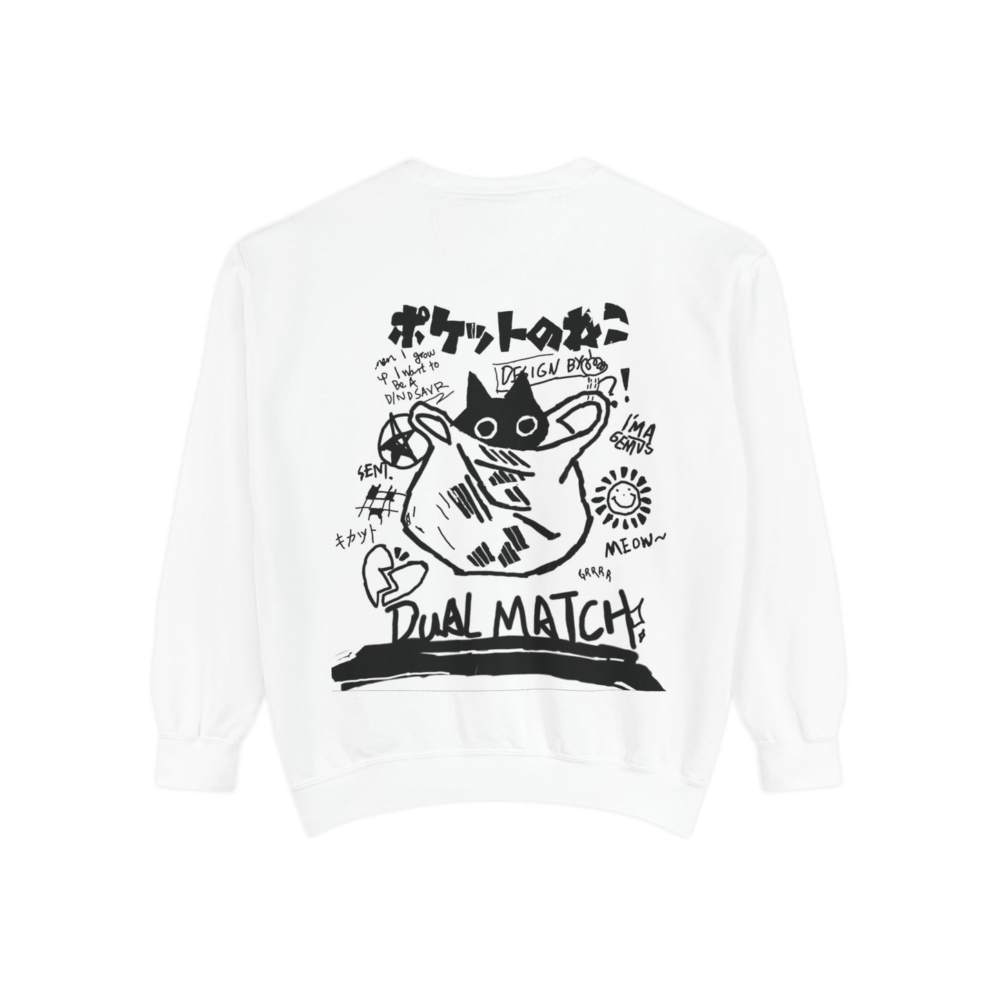 Cat-Themed Unisex Sweatshirt for Animal Lovers, Cozy Crewneck for Fall, Funny Gift for Cat Owners, Perfect for Casual Wear, Unique Cat Art